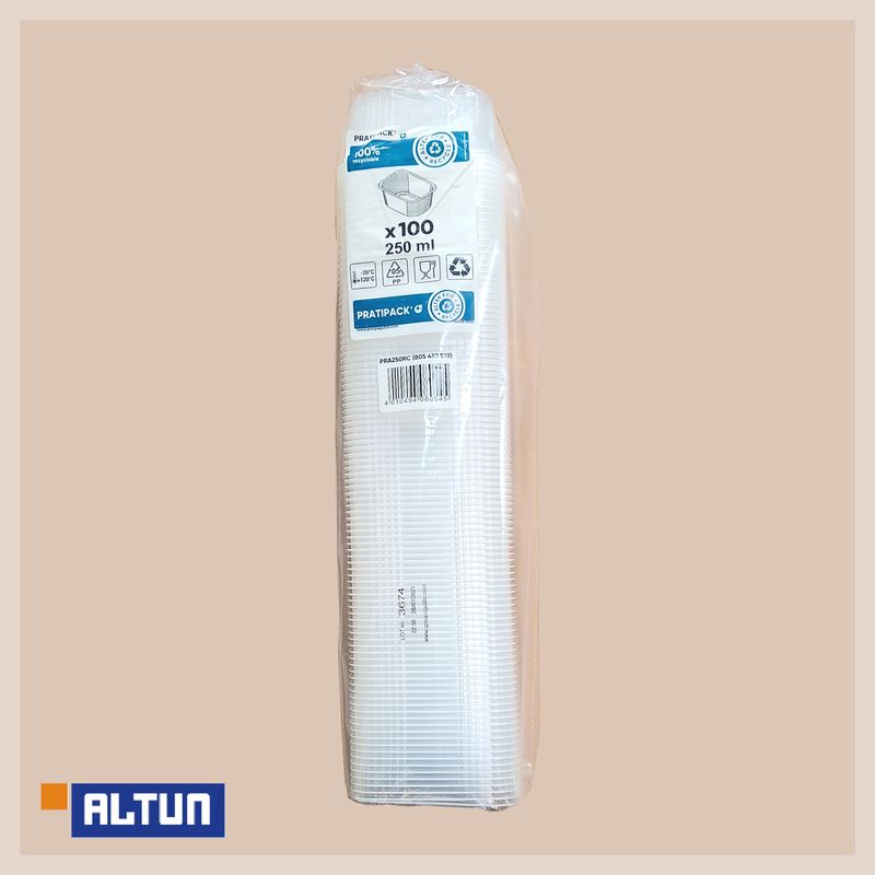 Rechteckbecher 250 ml transp.100 St