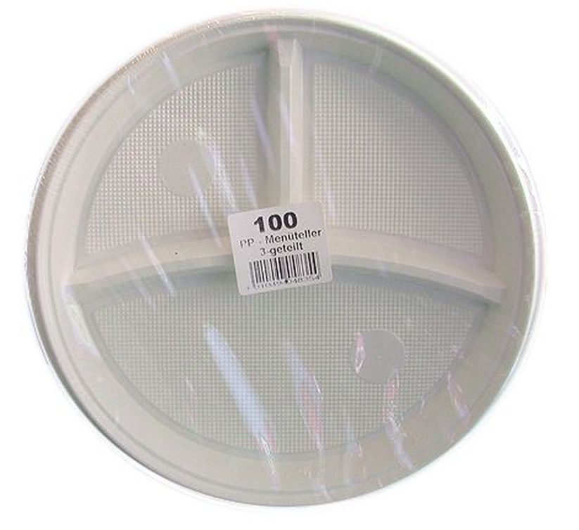 Plastik Menüteller 3-get. 100 St.