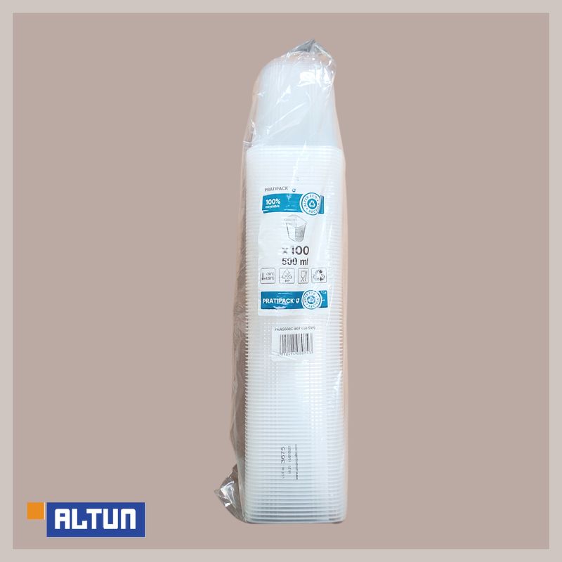 Rechteckbecher 500 ml transp.100 St